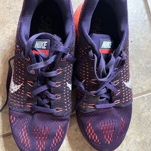 Nike Purple and Orange Sneakers Lunar Glide 7